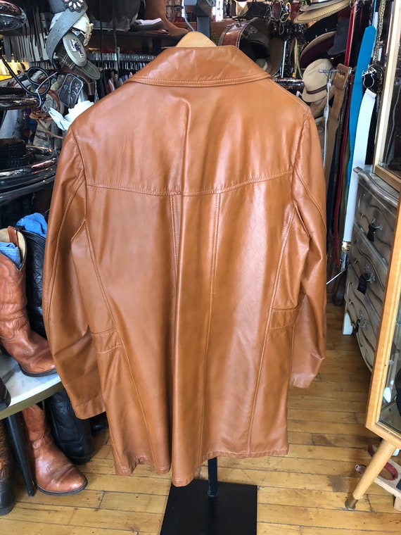Vintage Men’s Caramel Color Leather Union Jacket - image 2