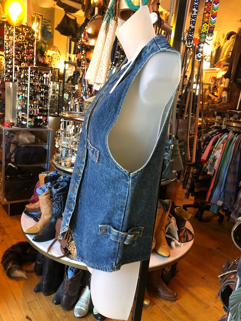 70\u2019s Boho Levi\u2019s Blue Denim Vest Women\u2019s Size Medium