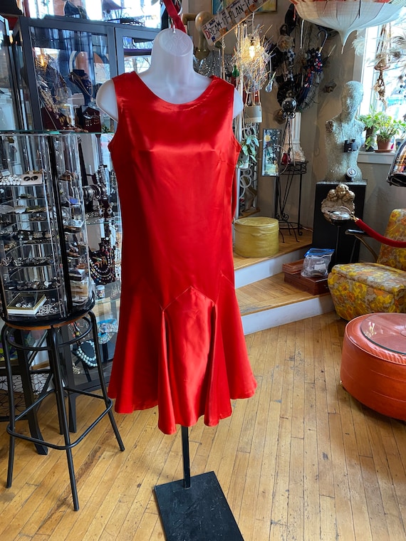 50’s Vintage Hand Crafted Flapper Style Red Slip D