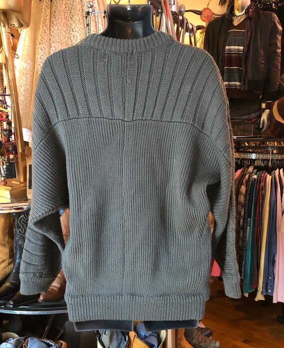 Vintage 80’s Men’s Pullover Grey Acrylic Sweater … - image 2