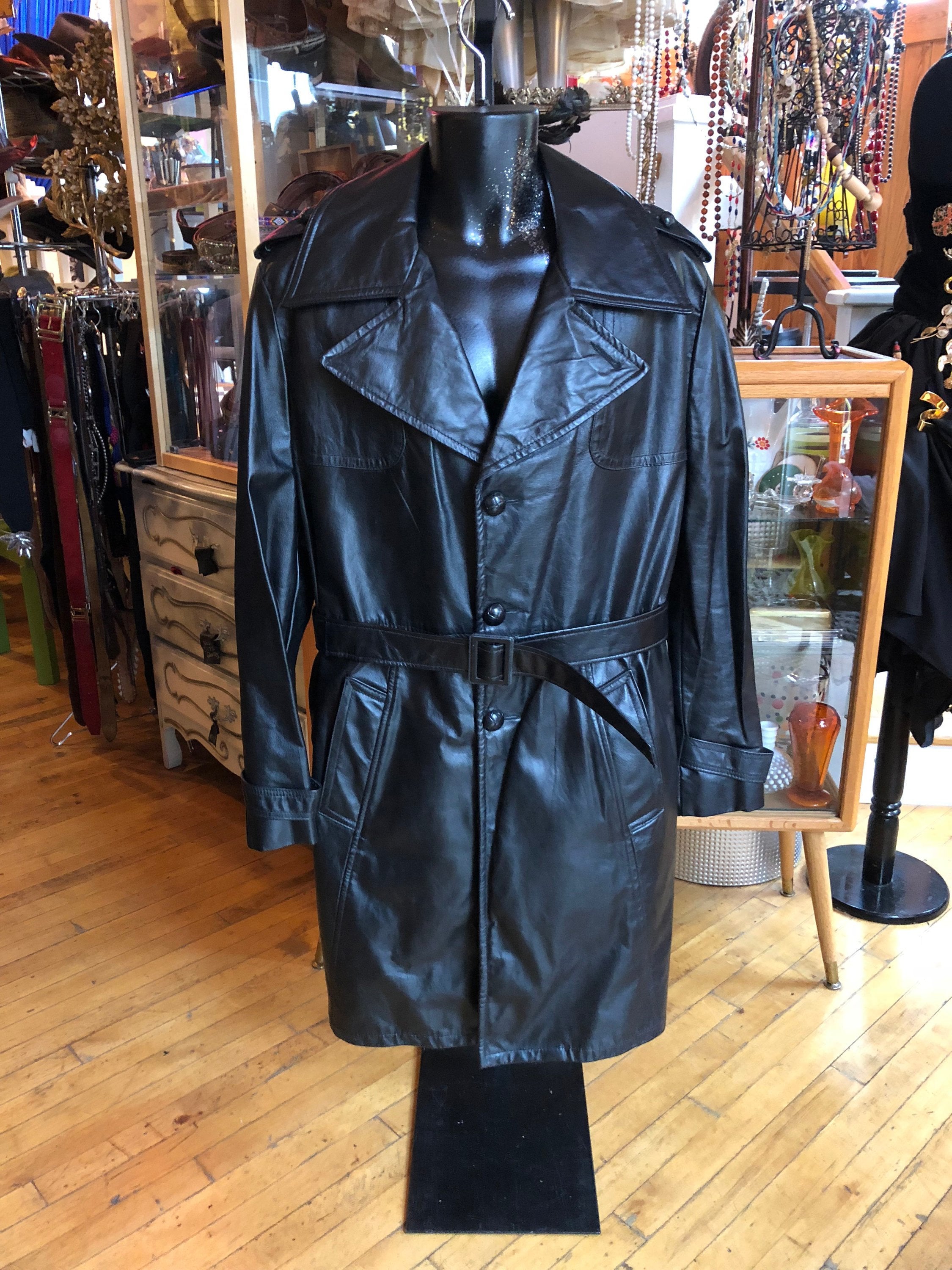 vintage leather long coat