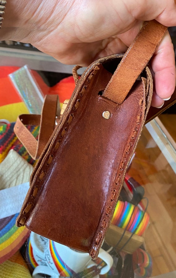 70’s Vintage Hand Tooled Leather Bag - image 4