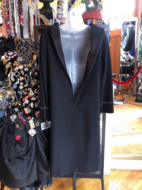 70’s Vintage Black and Rhinestone Dress - image 5