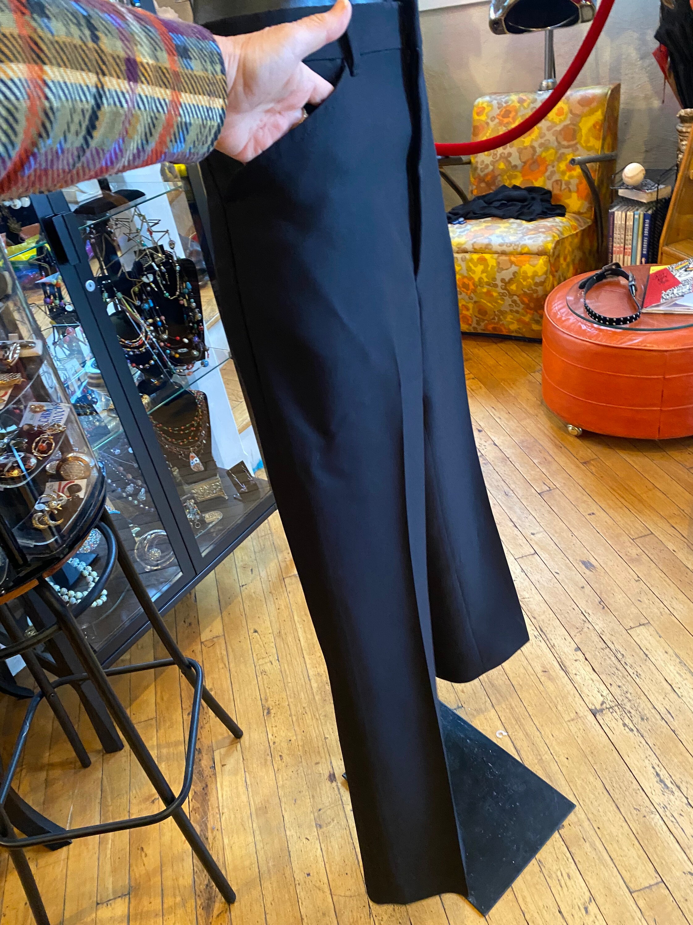 80s Retro Black Poly FARAH Pants - Etsy UK