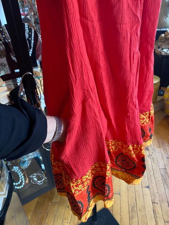 90’s Boho Red Tunic or Short Dress - image 4