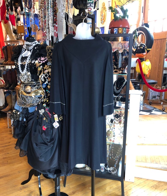 70’s Vintage Black and Rhinestone Dress