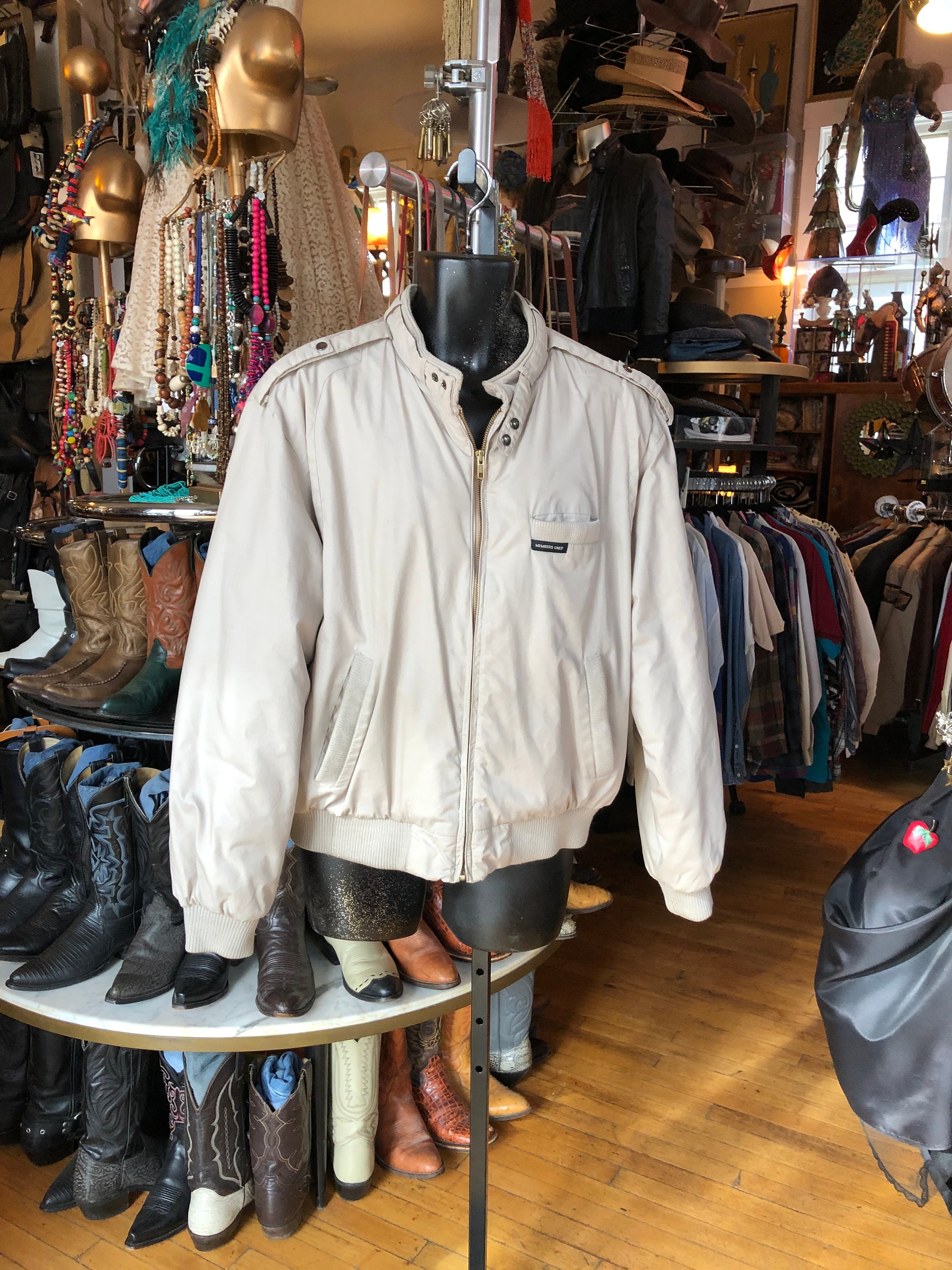 beige members only jacket