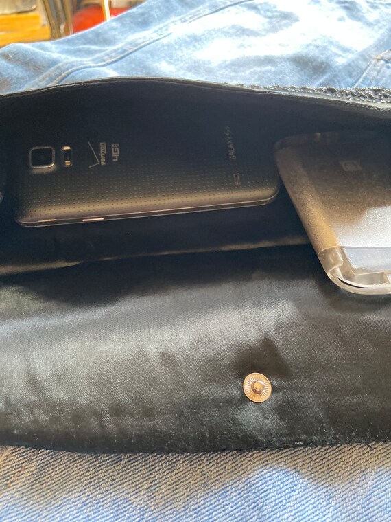 Black beaded clutch purse - image 5