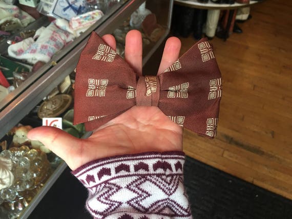 1960’s Vintage Brown Clip On Bow Tie - image 5