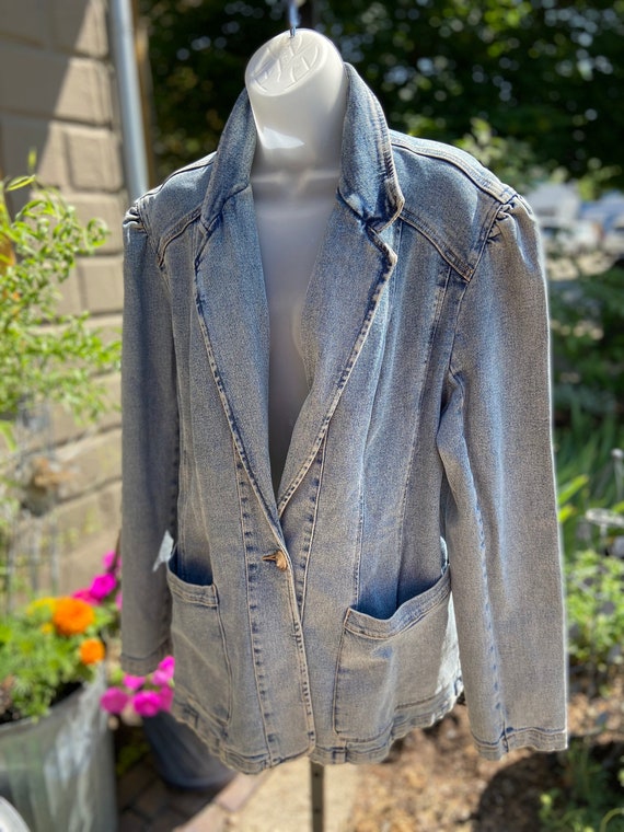 80s Newport News denim blazer - image 1