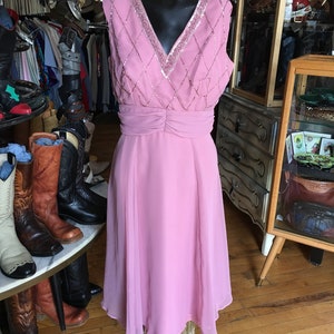 Vintage Pink Dress Beaded and Sequined Dress image 3