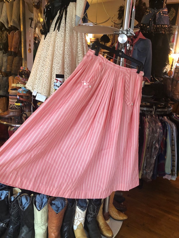 Vintage 50’s Red and Cream Striped Circle Skirt Wo