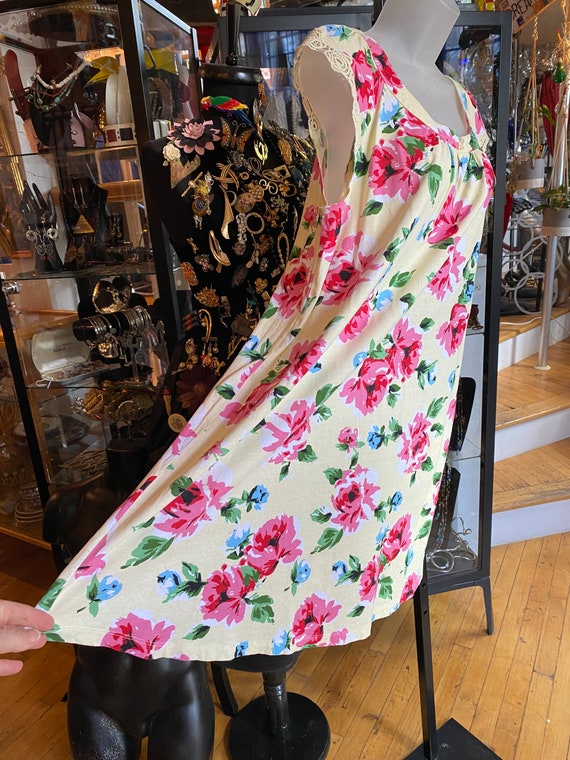 80’s Retro Summer Floral Nightgown Romper