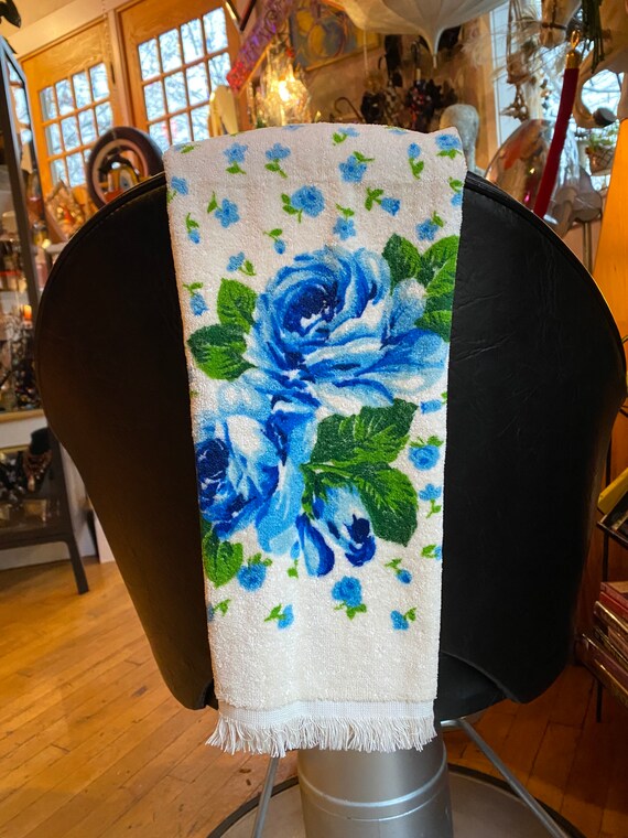 Blue Floral Hand Towel Blue Floral Hand Towel