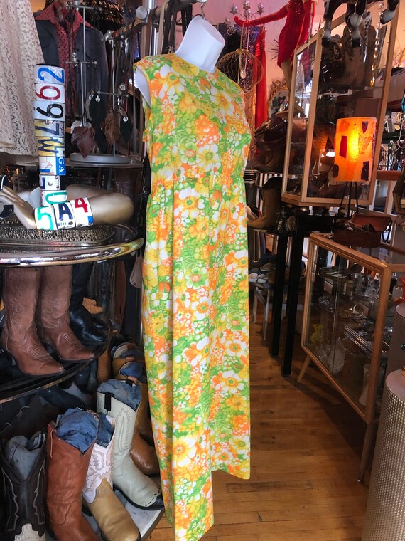 Vintage 60’s / 70’s Sleeveless Summer Dress, Brigh