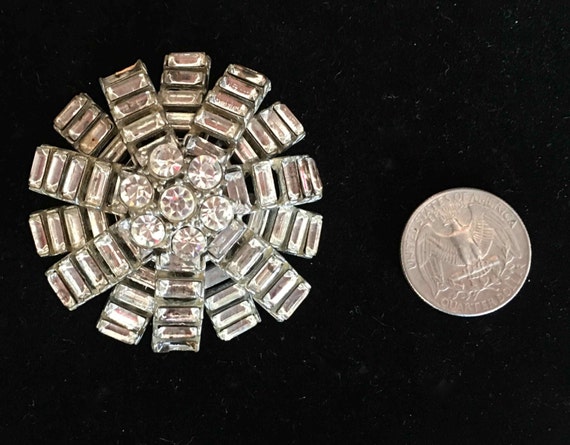 Vintage Art Deco Diamond Rhinestone Pin, Brooch. - image 4