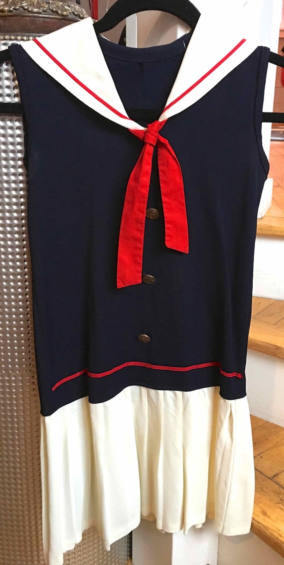 Red, White and Blue Vintage Child's Sailor Dress
