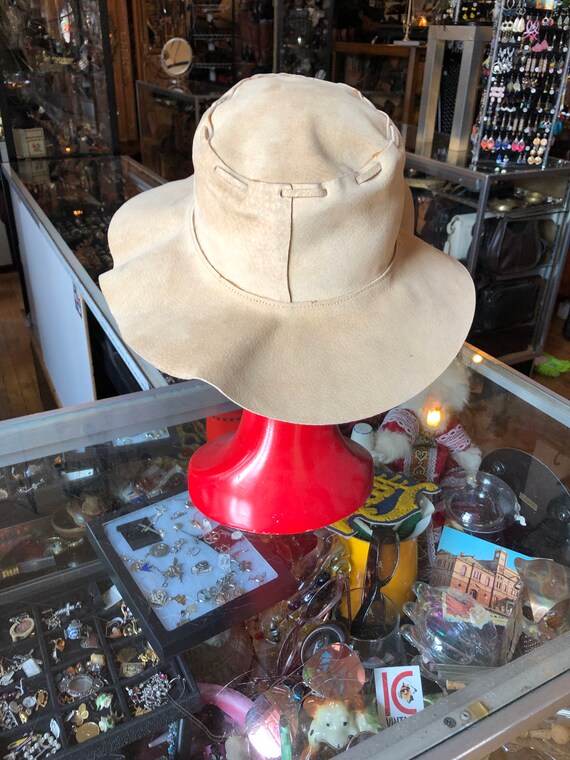 Vintage Boho Western Tan Suede Floppy Hat, Southw… - image 3