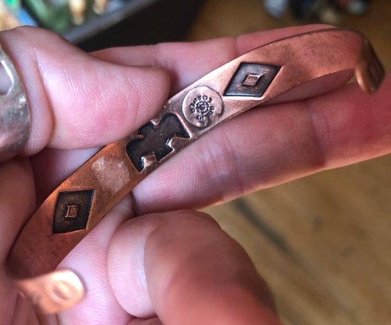 Vintage Copper Cuff Bracelet, Bells Trading Post … - image 4