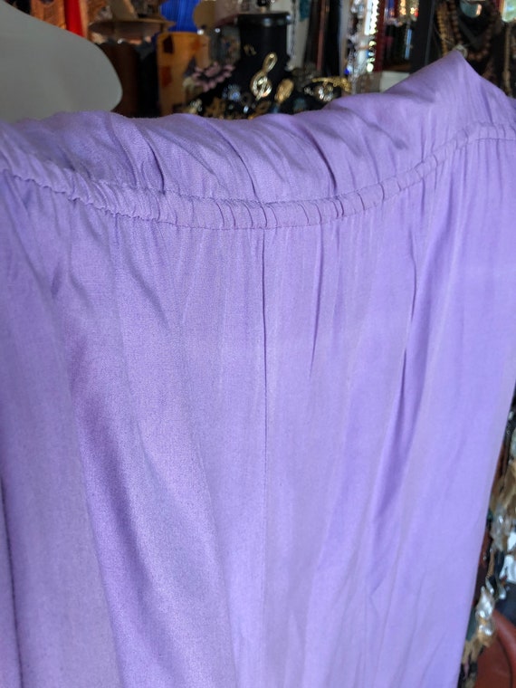 70’s Lavender Rayon and Lace Long Dress, Women’s … - image 10