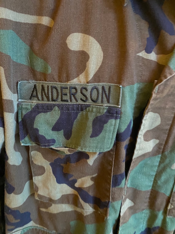 Vintage Military Camo Shirt Jacket with Patches - image 5