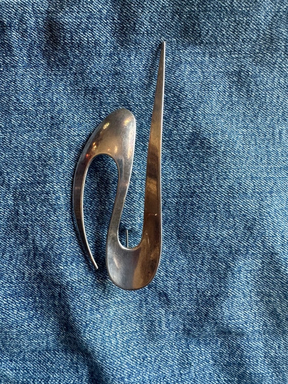 60’s Sterling Silver Modern Brutalist Brooch Pin