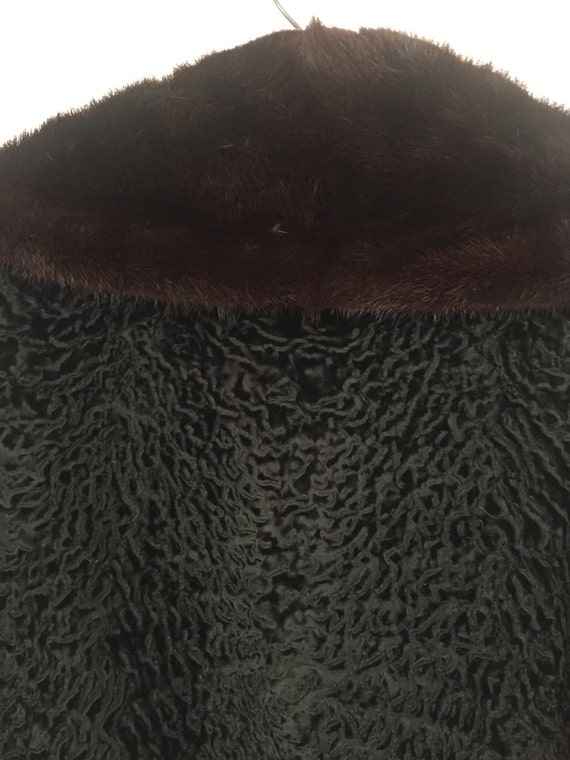 Black Curly Lamb with Fur Collar - image 5