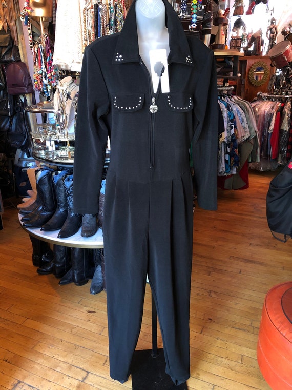 Retro 80’s ASHLEE Black Jumpsuit Romper Pantsuit