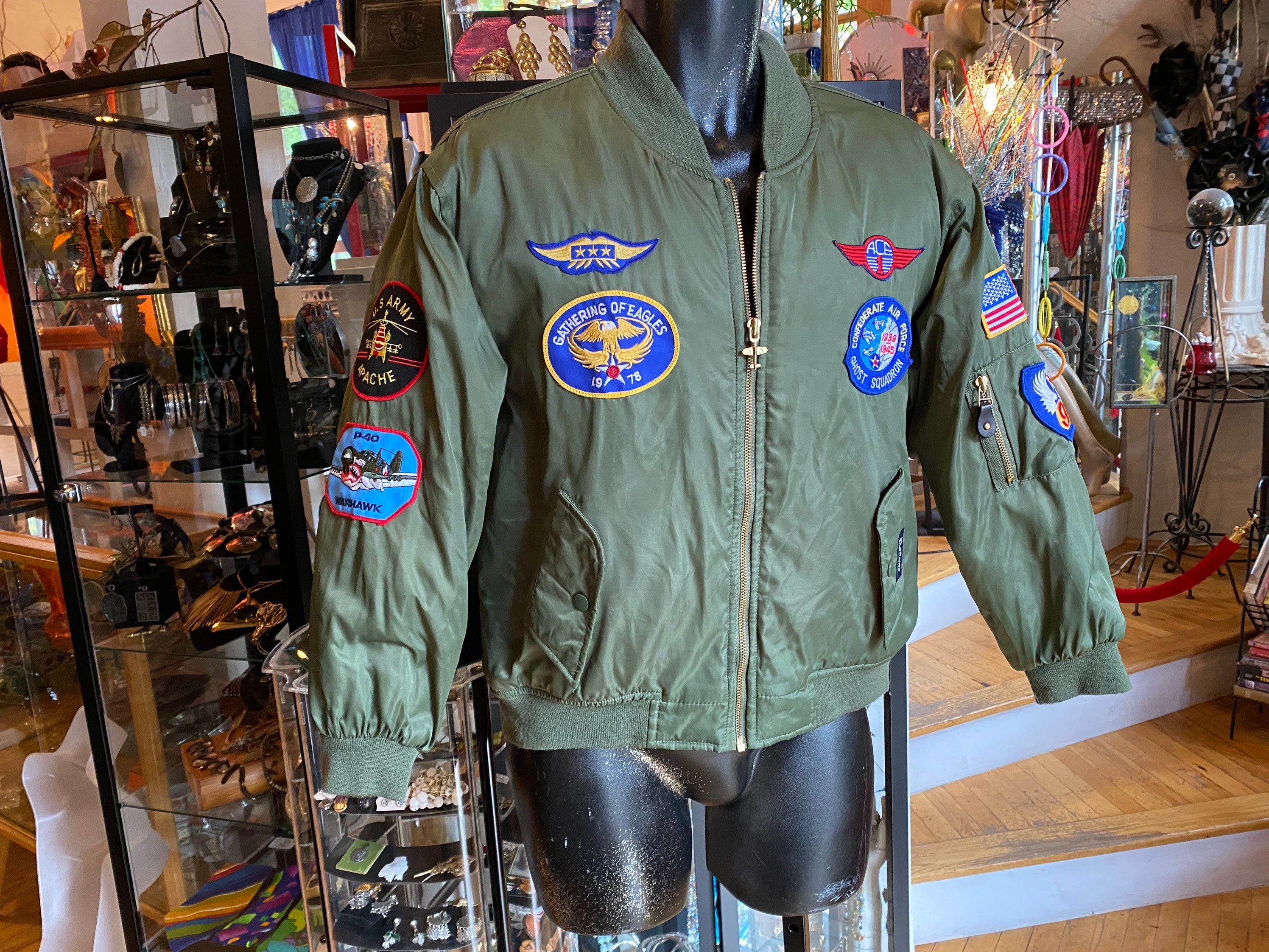 Sold at Auction: US NAVY Nylon Jet Pilot's Flight Jacket with Patches