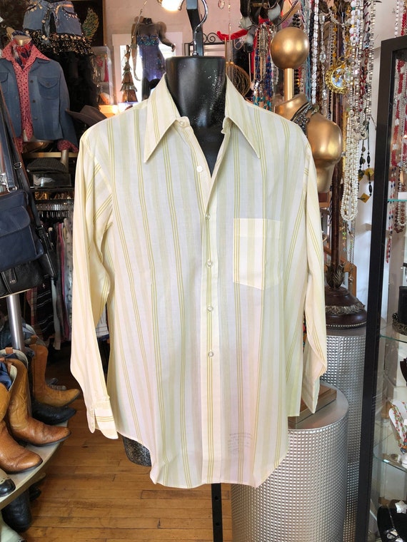Vintage NOS Arrow Oxford Shirt, Ivory and Green St