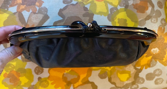 70’s Vintage Black Leather Clutch Purse - image 6