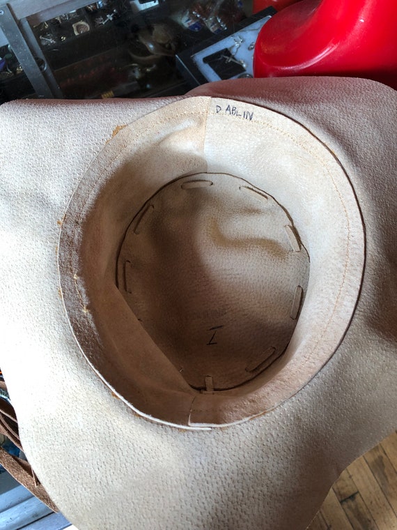Vintage Boho Western Tan Suede Floppy Hat, Southw… - image 6