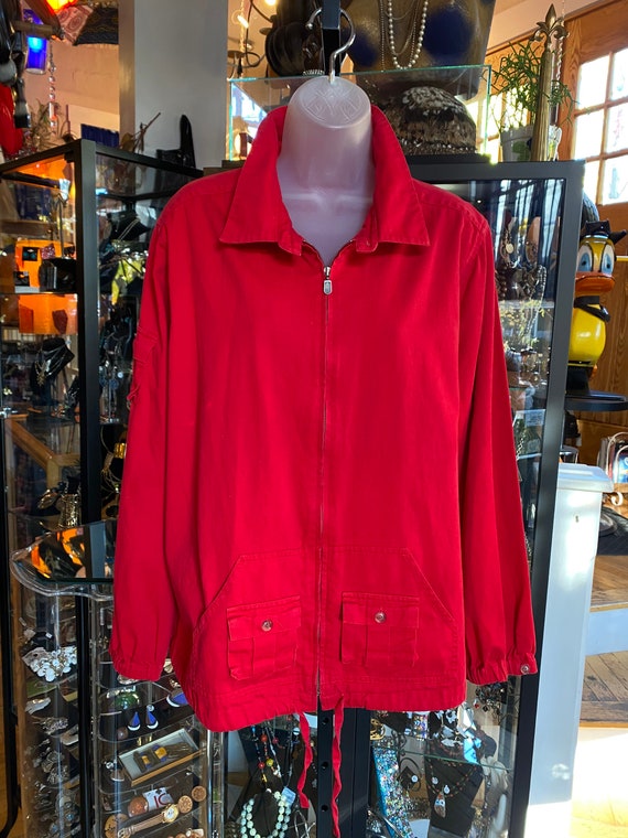 Authentic 80’s Vintage Red Cotton Jacket - image 1