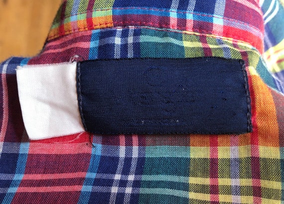 Authentic 70’s Western Plaid Shirt Medium - image 7