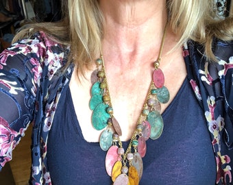 Vintage Hand Crafted Nobelium Metal Necklace - Etsy