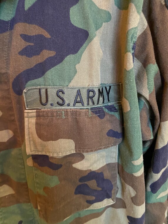 Vintage Military Camo Shirt Jacket with Patches - image 3