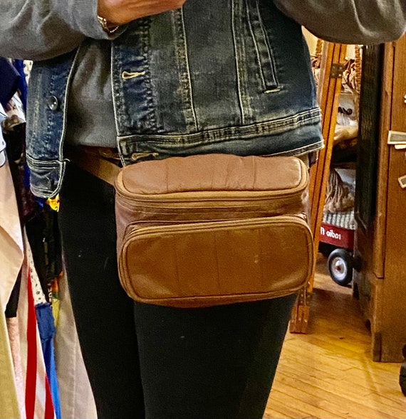 90’s Boho Faux Brown Leather Fanny Pack