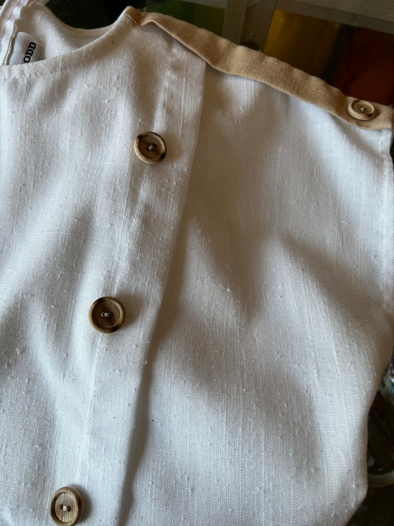Authentic Vintage 60’s White and Tan Linen Summer 