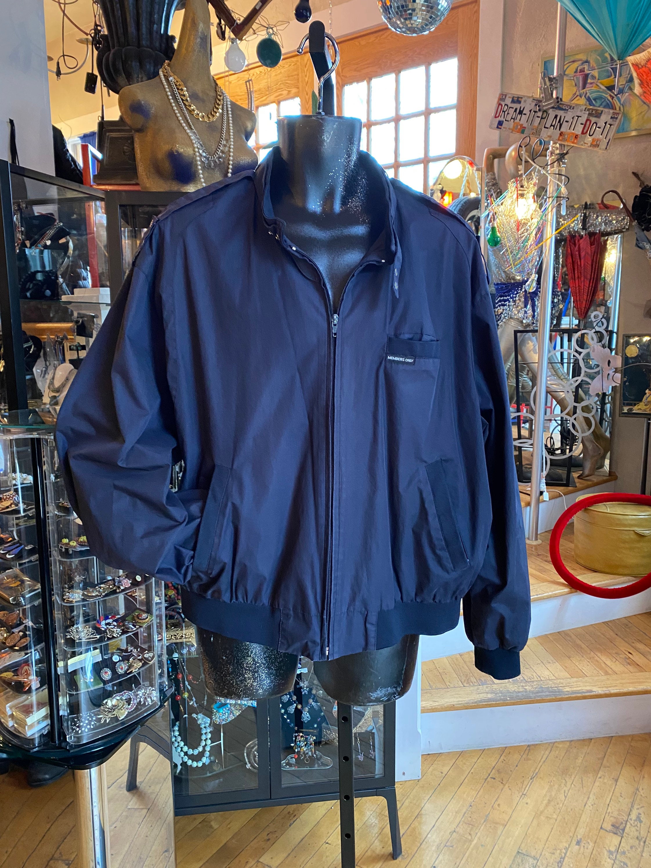 80s Retro Members Only Navy Jacket Etsy UK