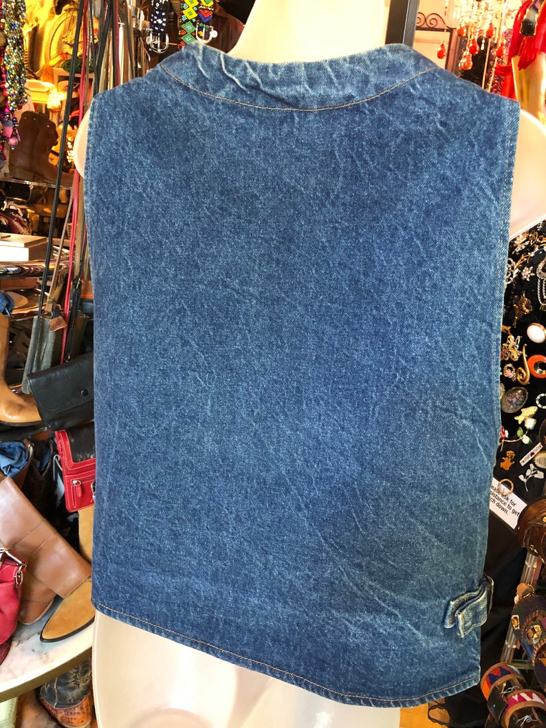 70\u2019s Boho Levi\u2019s Blue Denim Vest Women\u2019s Size Medium