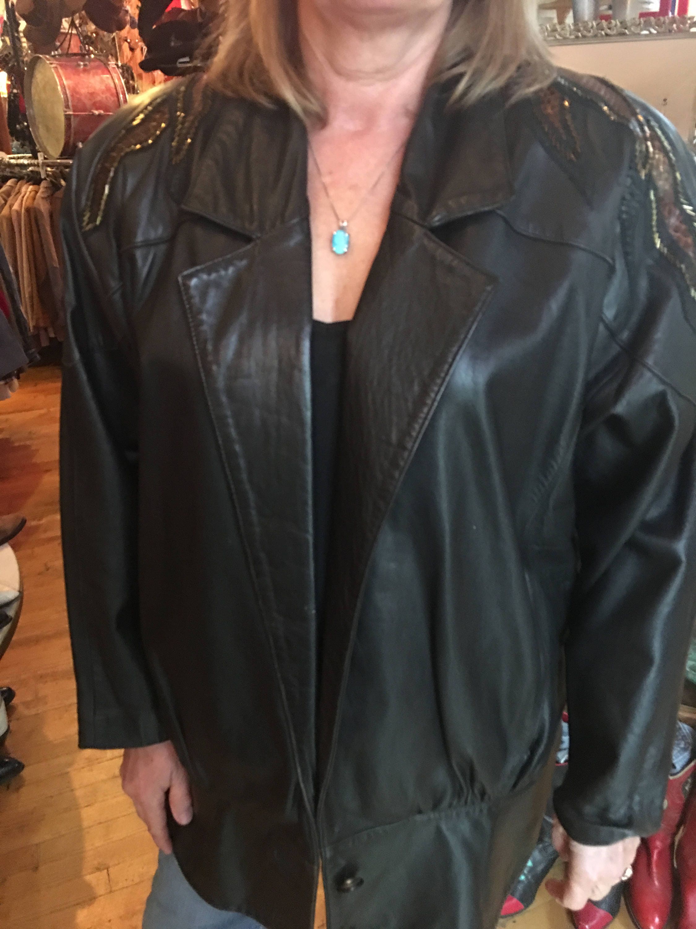 Vintage Black Leather and Snakeskin Cropped Jacket Small/Medium – Black  Shag Vintage