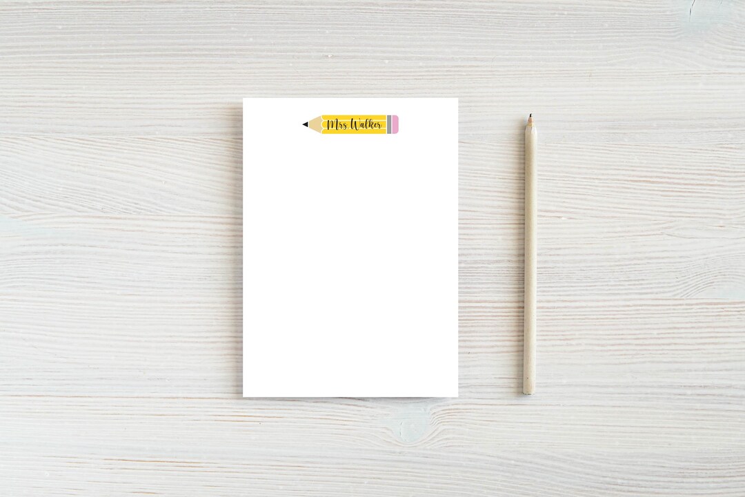 Custom Notepad, Memopad, Note Pad, Teacher Gift, Pencil Etsy