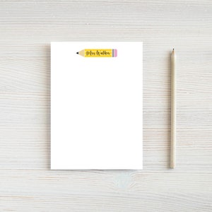 Custom Notepad, Memopad, Note pad, Teacher Gift, Pencil