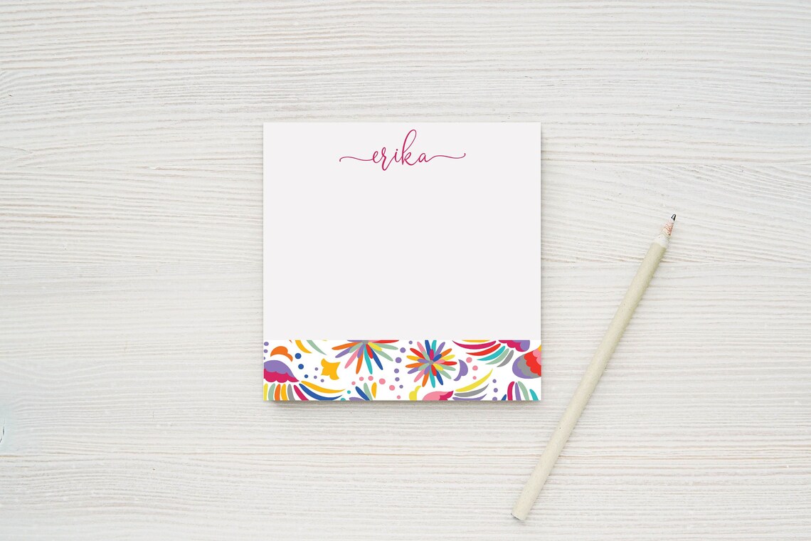 Mexican Notepad Personalized Otomi Notepad, Custom Stationery Mexican Print, - Etsy