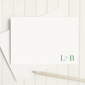 Couple’s Personalized Stationery, Stationery, Flat Cards with Initials