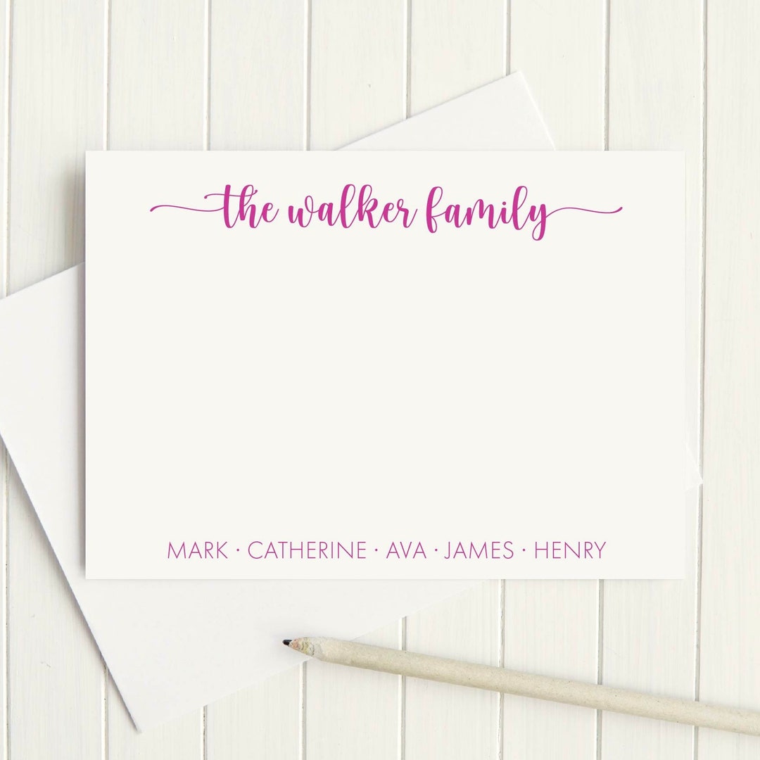 Personalized Family Stationery Set Stationery Cards Custom Etsy