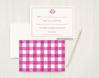 Personalized Fill in the Blank Thank You Notes, Kids Thank You Cards, Monogrammed Thank You Notes