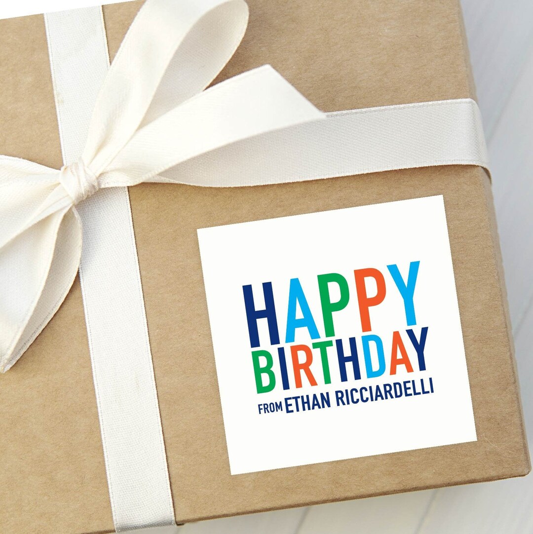 Personalized Gift Tags, Happy Birthday Stickers, Gift Stickers, Name