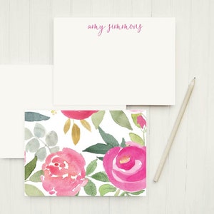 Floral Personalized Stationery, Classic Stationery with Flowers, Personalized Note Cards, Stationery Set, Stationary Set