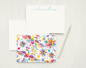 Personalized Note Cards, Otomi, Fiesta, Thank You Cards, Birthday Gift for Mom